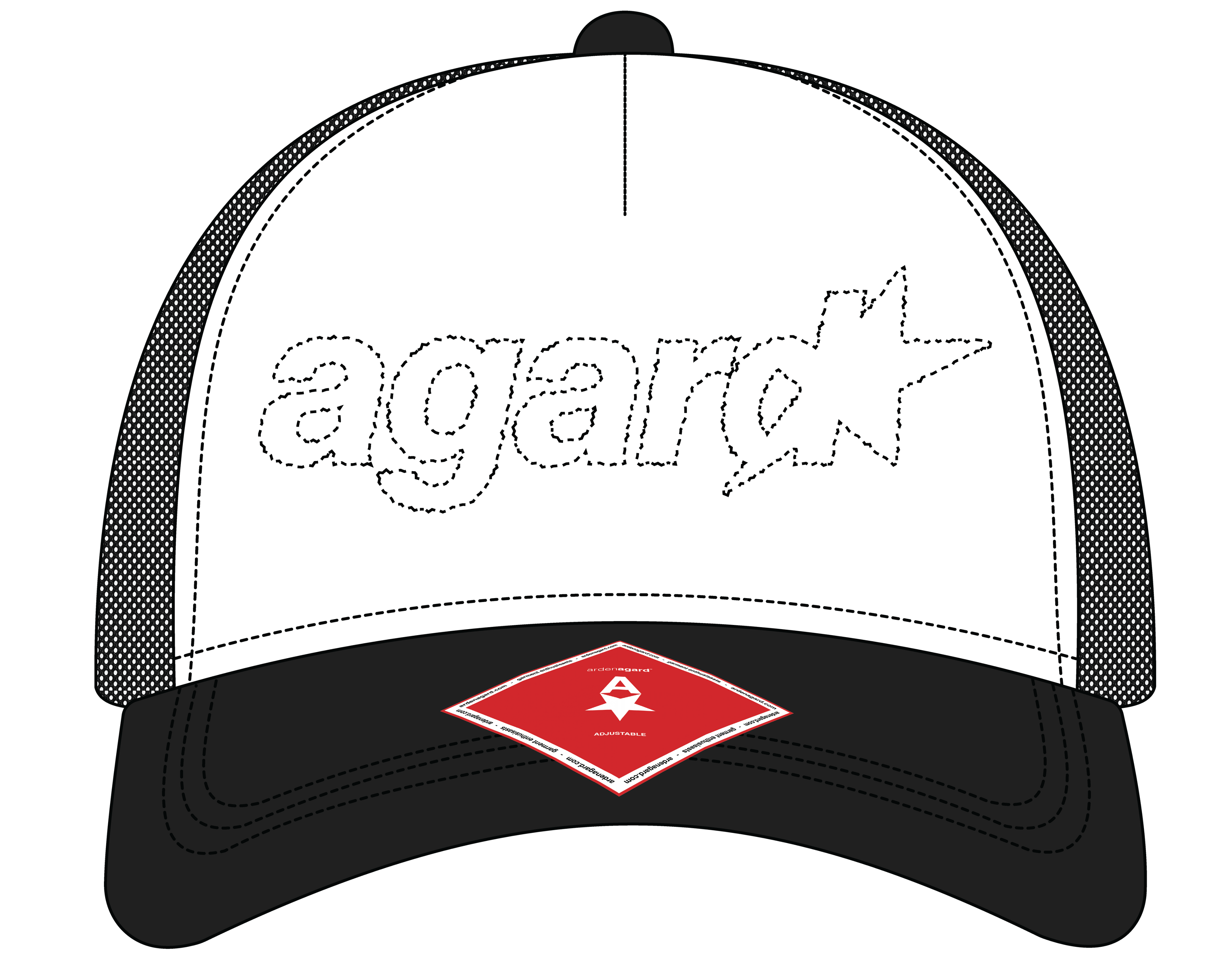 dotted line trucker hat
