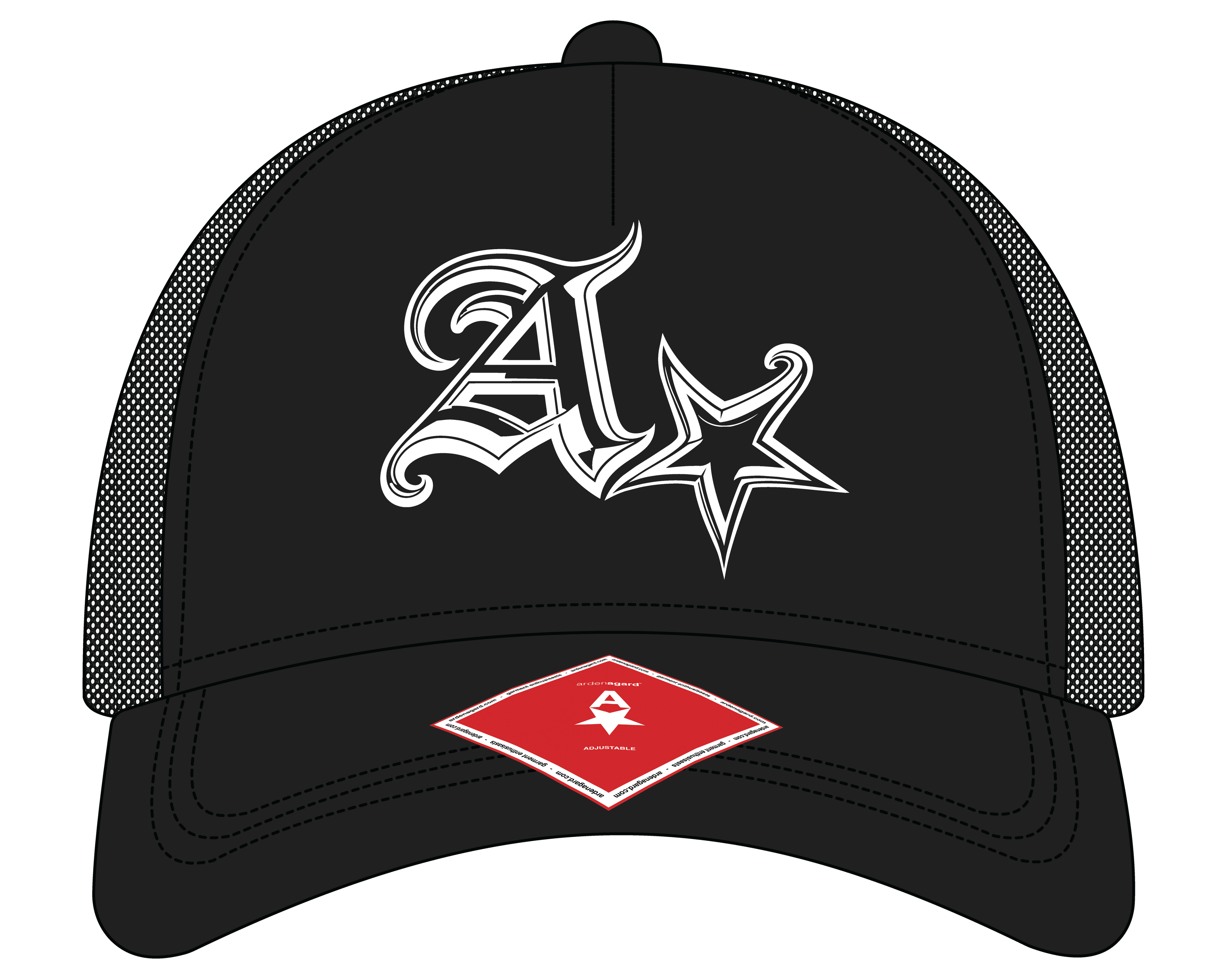 gothic a-star trucker hat